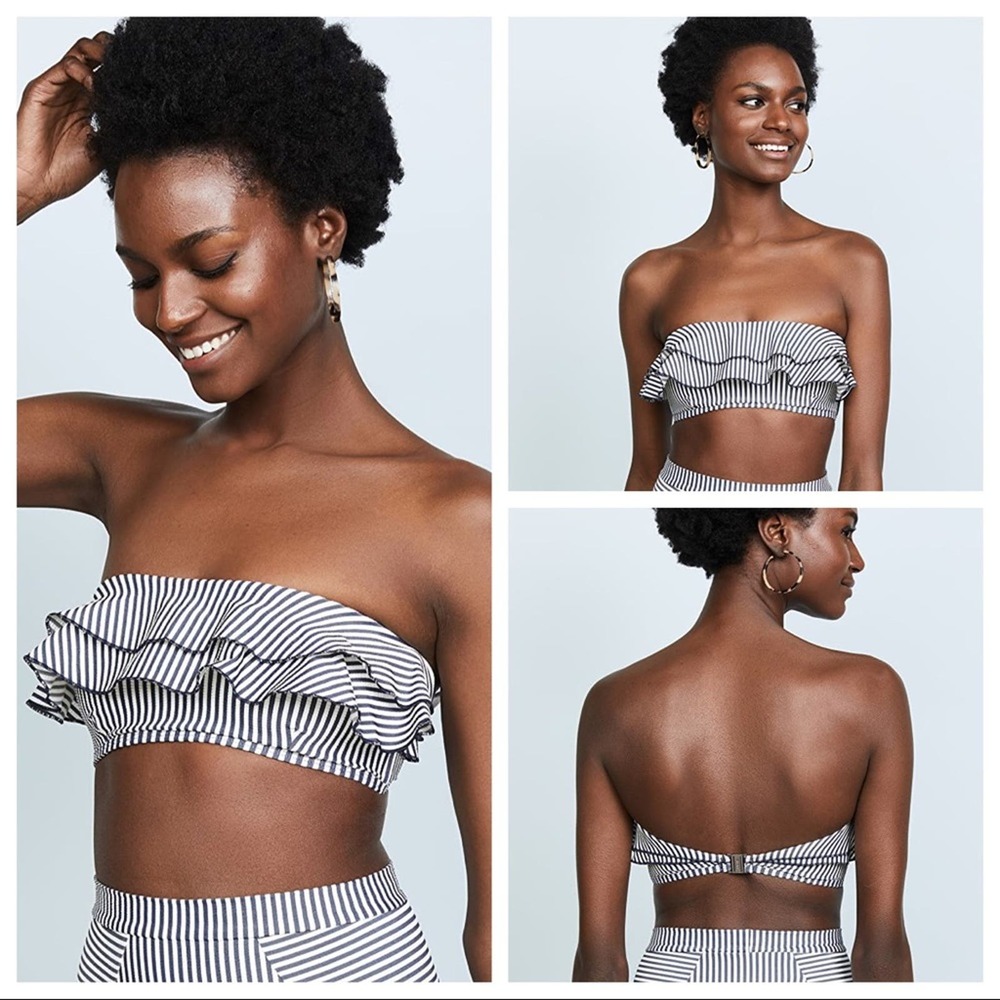 NWT Suboo Ziggy Frill Bandeau Bikini Top NWT Seersucker Stretch Size 4